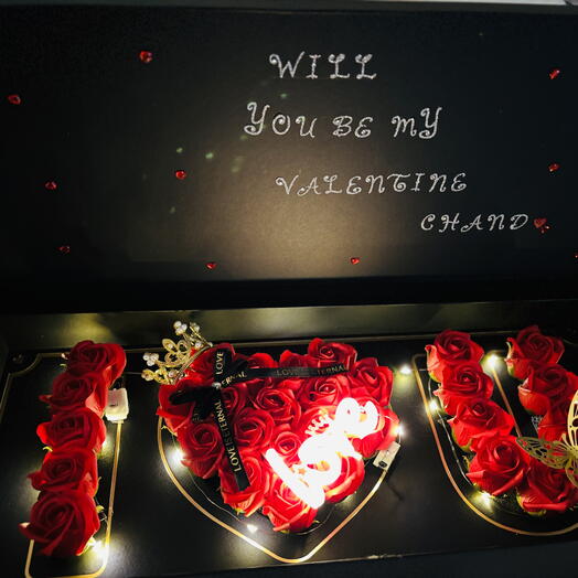 ️ Grand Red Rose Box – 29 Roses with Crown, Butterfly, LED Lights   Custom Message 🎁 | Ultimate Personalized Gift