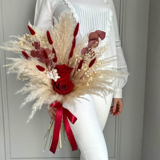 Dried flower bouquet "Red Roses"
