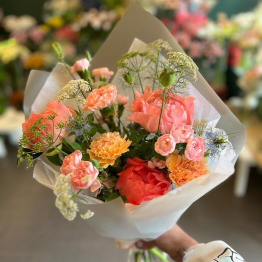 Author s summer bouquet with peonies