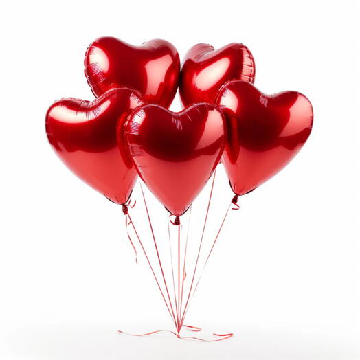 5 Heart shape balloons