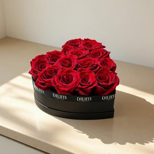 Eternal Love Heart Box – Red Roses Arrangement