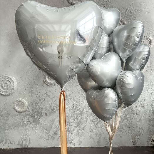 Set of foil hearts