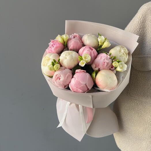 Peonies and Freesia