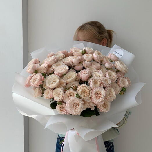 Pastel pink garden roses