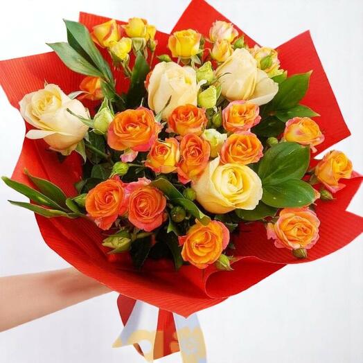 Sunset Rose Bouquet