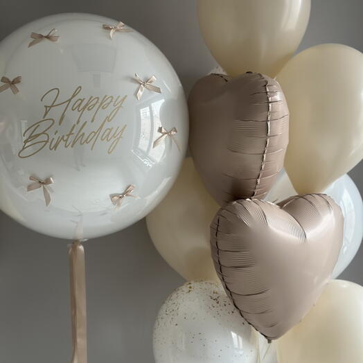 Happy Birthday big giant balloon and 10 balloons mix
