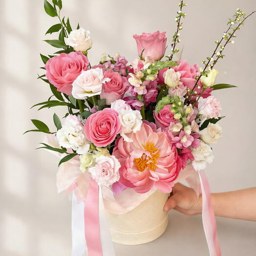 Flowers in a Hat Box