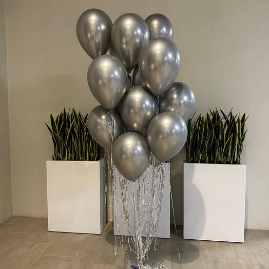 15 chrome silver balloons Miami