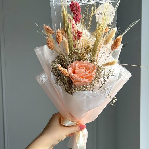 Mini dried flower bouquet "Peach"