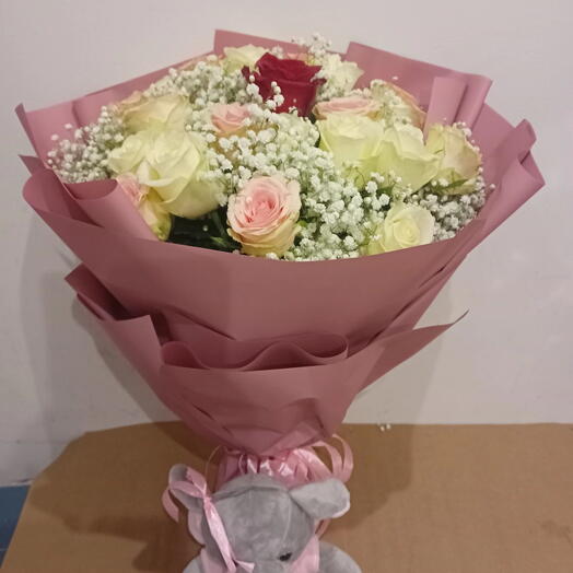 Rose Charm with Heart