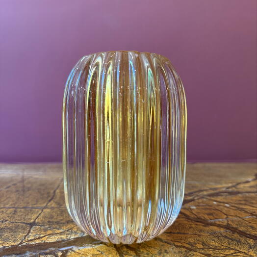 Ribbed Gold Vase 13cm