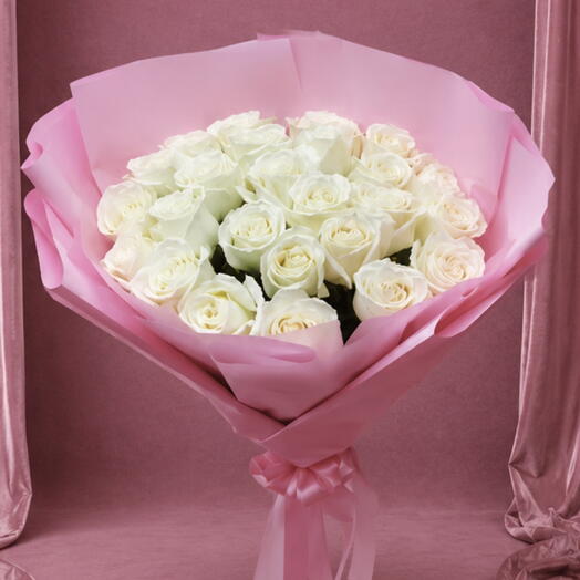 Bouquet of 25 white roses🌹