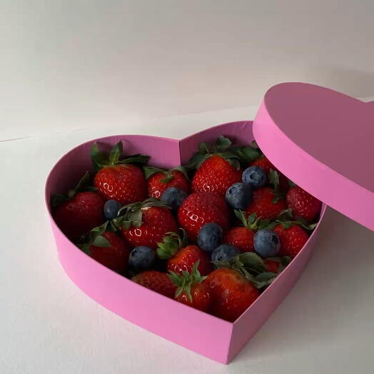 Strawberries with blueberries
