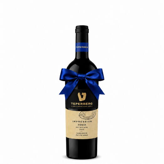 Teperberg Impression Red Wine with Royal Blue Satin Bow