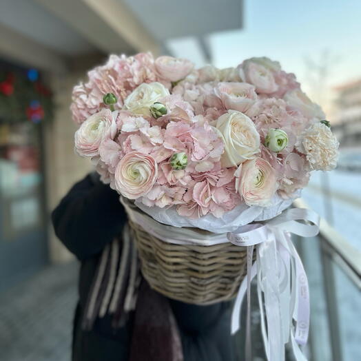 A basket with flowers