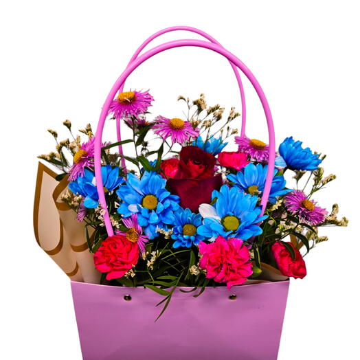 Cute Flower arrangement of various flowers "Colorful Vibrance"