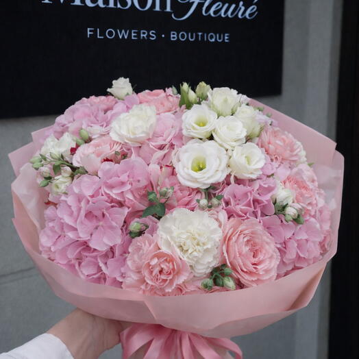 Pink hydrangeas