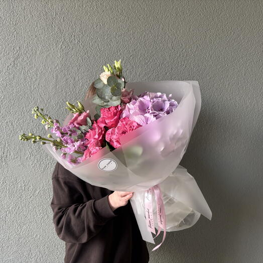 Bright bouquet with hydrangeas