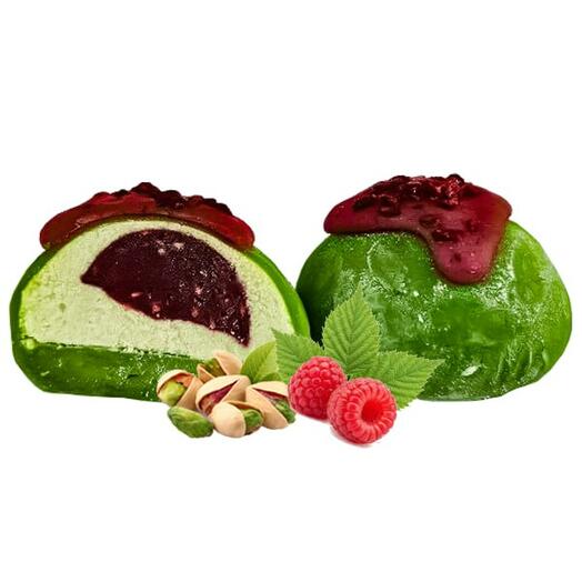 Raspberry Pistachio Mochi