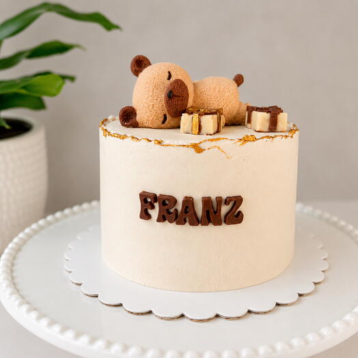 Birthday cake with a bear