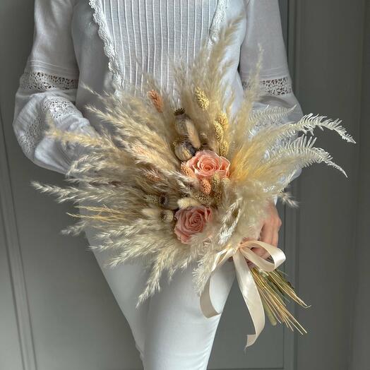 Dried flower bouquet "Peach Yogurt"