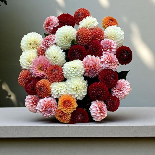 The Bouquet "The Gama of Dahlias", 11 stems of flowers, -10%
