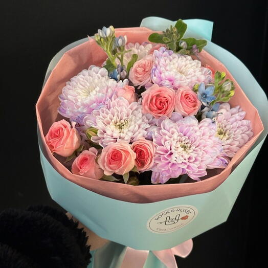 🌸 Candy Mix: Lilac Chrysanthemums   Pink Spray Roses