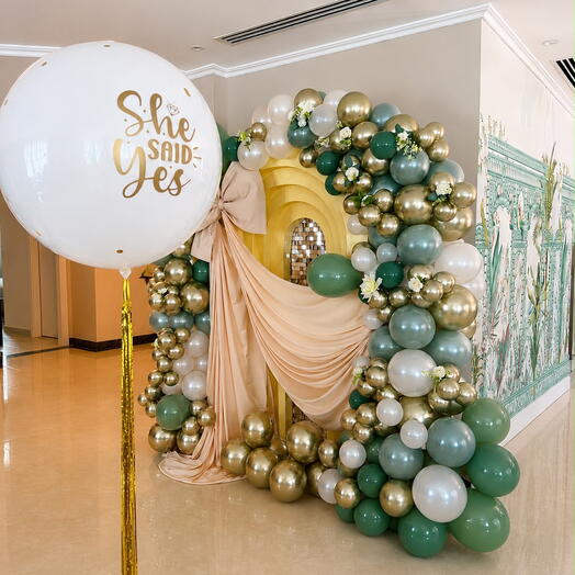 Bride Balloons Setup