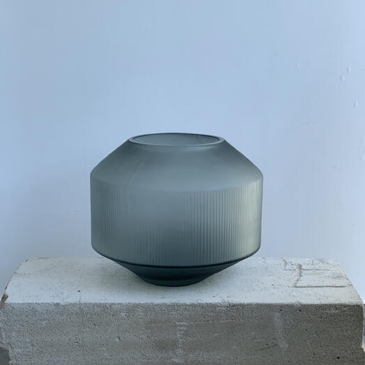 Glass grey vase