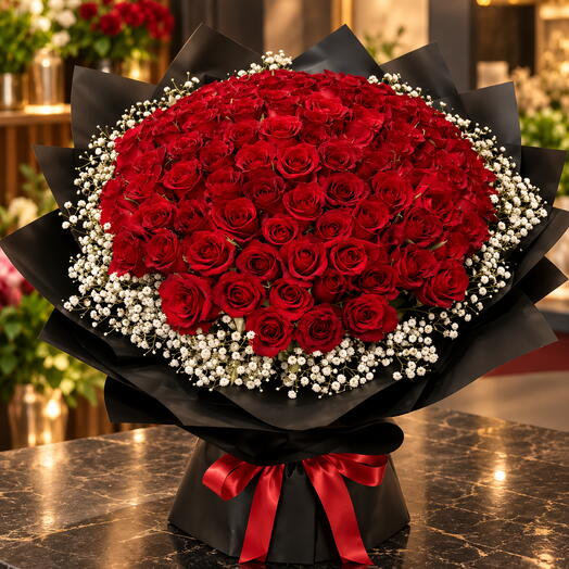 Red Roses Bouget Royal Red Rose Bouquet with Baby s Breath by Casa Lily Flowers and ...