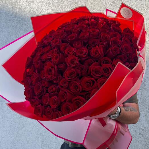 101 Red Explorer Roses Bouquet