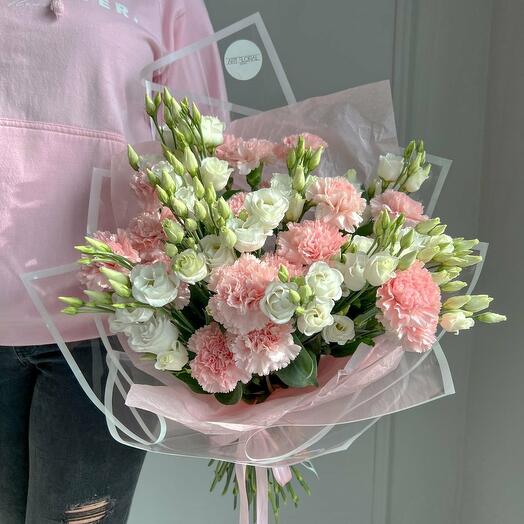 Bouquet "Carnations and Lisianthus"