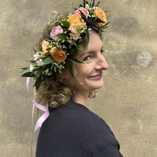 Colorful head wreath/ bachelorette party wreath