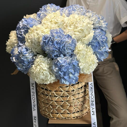 Kwiaty w koszyku Baby Blue