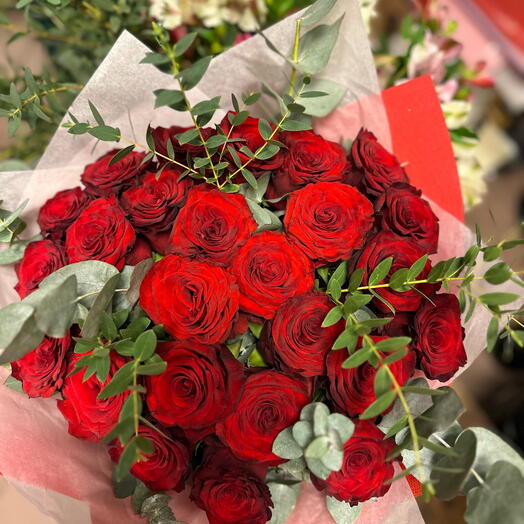 Red Rose Hot Love + Heart Hand Made 25