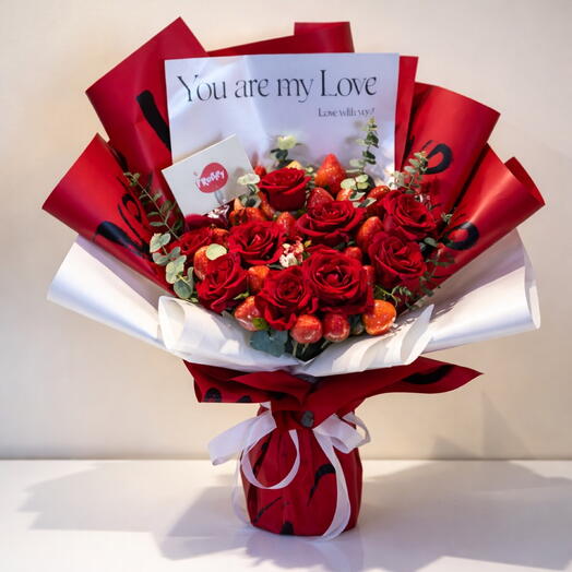 Red Roses and Strawberries -You are my love
