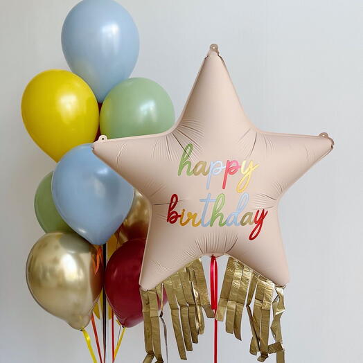 Balloons 10 pcs with a star