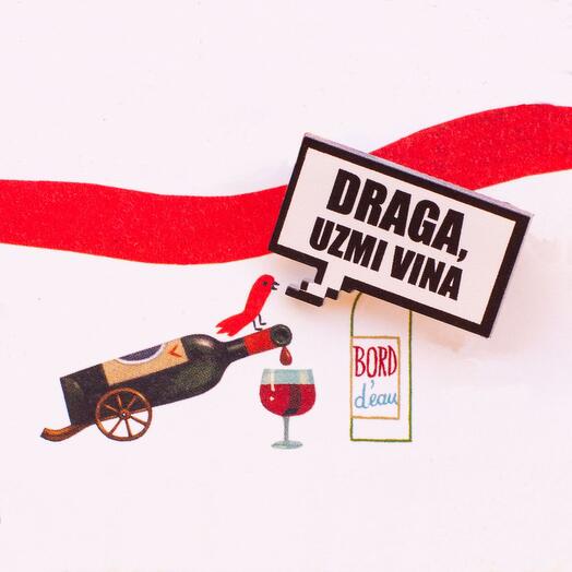 Badge "Darling, take the wine"