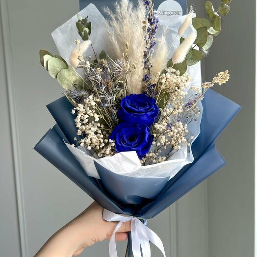 Dried flower bouquet "Blue"