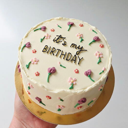 Bento cake with flowers,  No added sugar,  Gluten-free