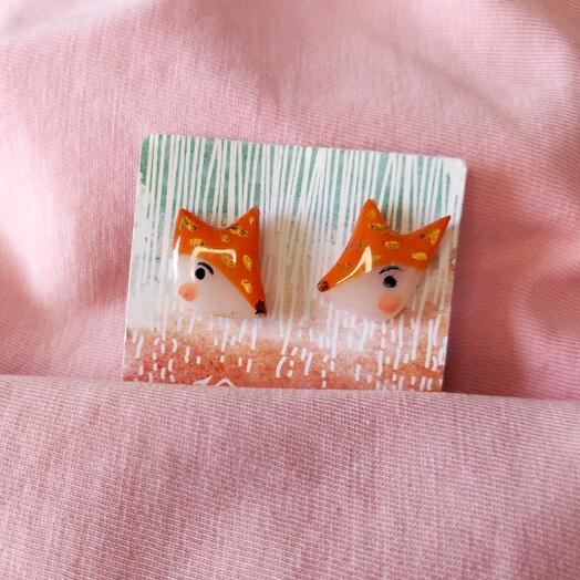 Handmade earrings "Foxes"
