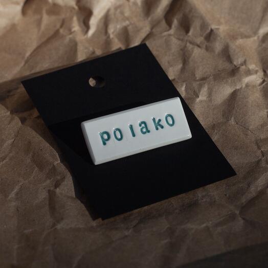 Polako ceramic text badge