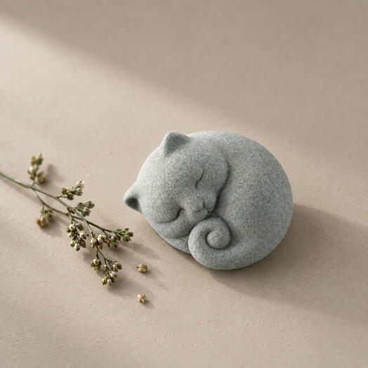 Cat Tea Pet, Green Sandstone, 3 × 4.8cm
