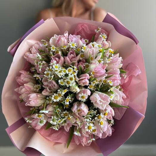 Tulips and daisies