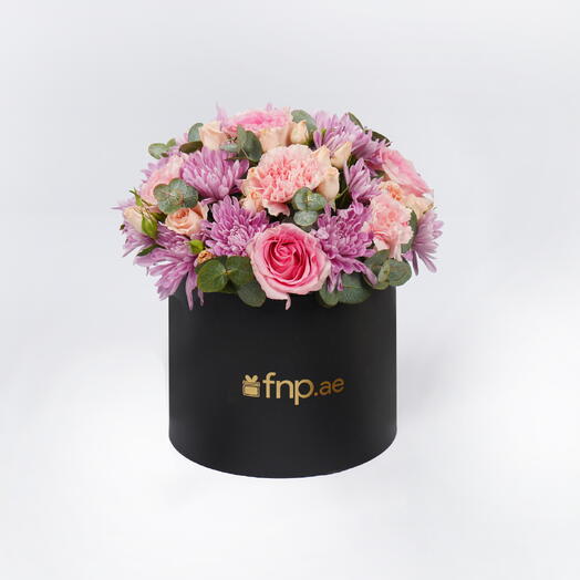 Elegant Flower Arrangement in Black Box