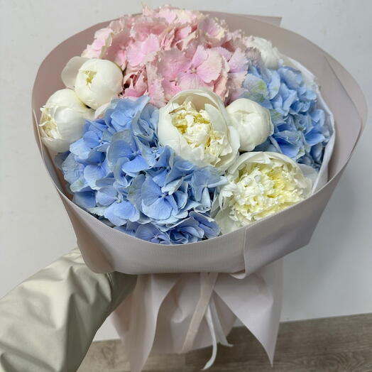 blue-pink hydrangeas