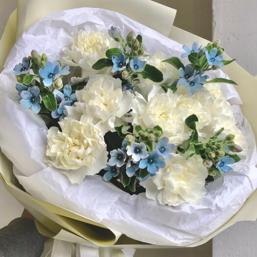 Carnations and blue oxypetalum