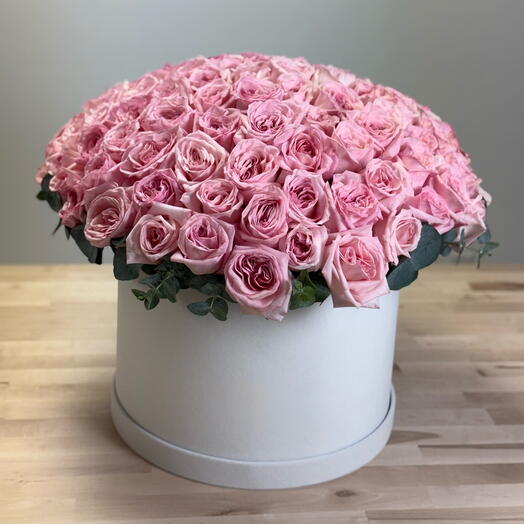 Pink elegance roses box