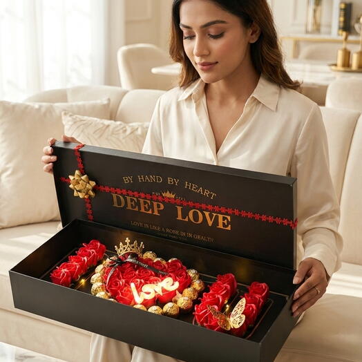 🌹 Luxury Heart Rose Box – Premium Fresh Roses   Chocolates 💝