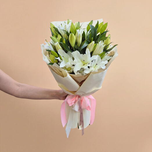 White Lily Bouquet - 11 pcs